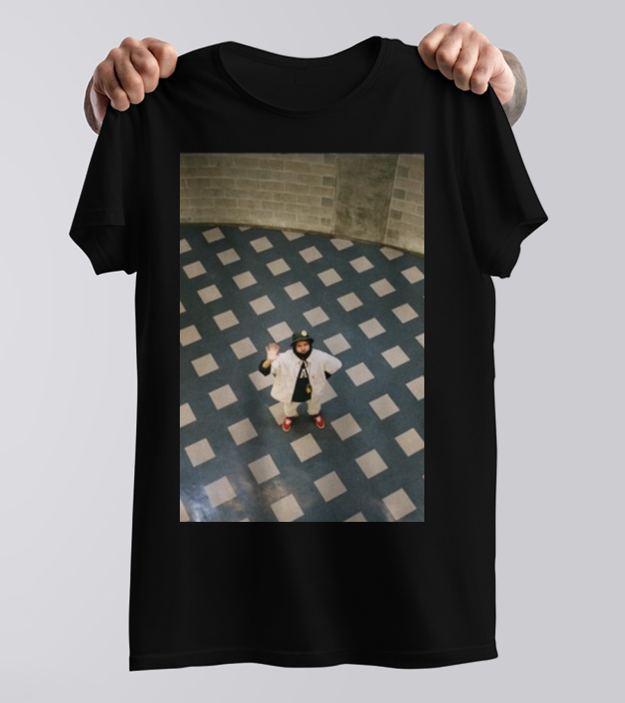 Macdemarcoshop Mac Photo Off White Checkered Floor Outfit Red Shoes T-Shirt