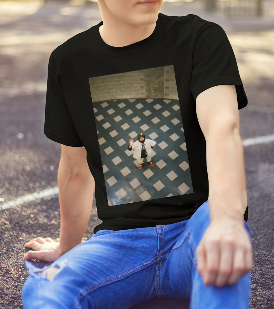 Macdemarcoshop Mac Photo Off White Checkered Floor Outfit Red Shoes T-Shirt