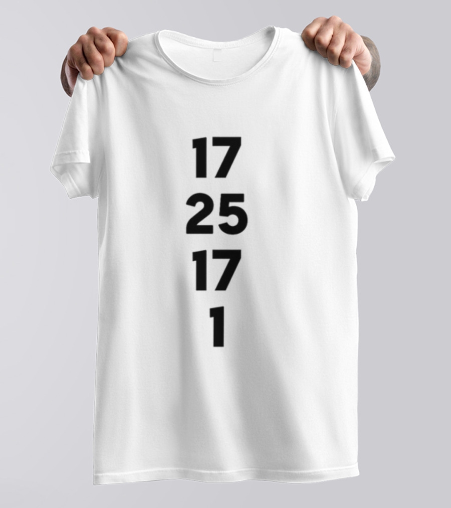 Back To Back 17 25 17 1 Championships Typography Numbers T-Shirt