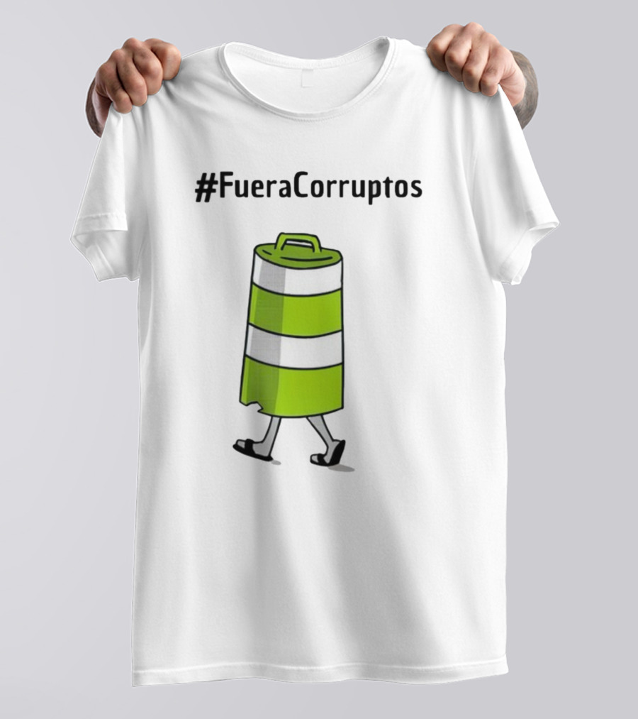 FueraCorruptos Paola Hurtado Walking Traffic Cone сartoon T-Shirt