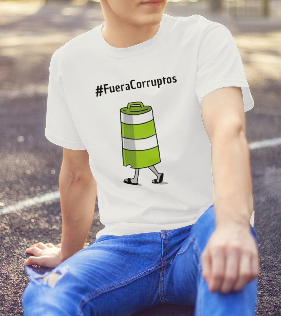 FueraCorruptos Paola Hurtado Walking Traffic Cone сartoon T-Shirt