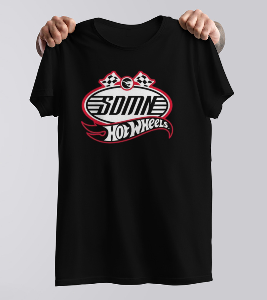 SDMN Racing Collaboration With Hot Wheels Checkered Flag T-Shirt