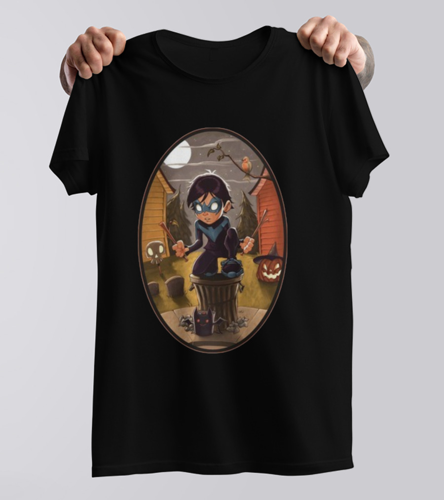 DC Nightwing Trick Or Treat Halloween By Chrissie Zullo T-Shirt