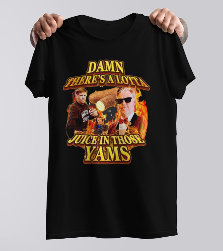 Damn There's A Lotta Juice In Those Yams Fire Yams Sunglasses Chef T-Shirt