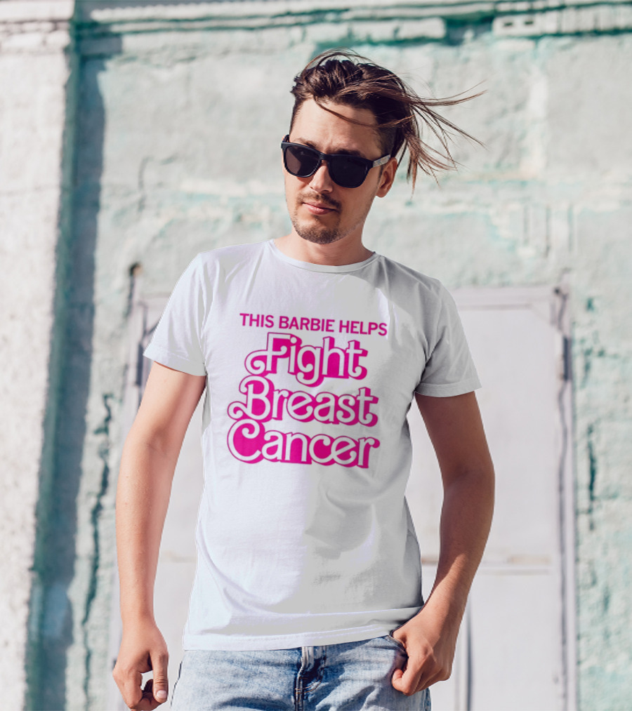Raygunsite Barbie Breast Cancer Awareness Support T-Shirt