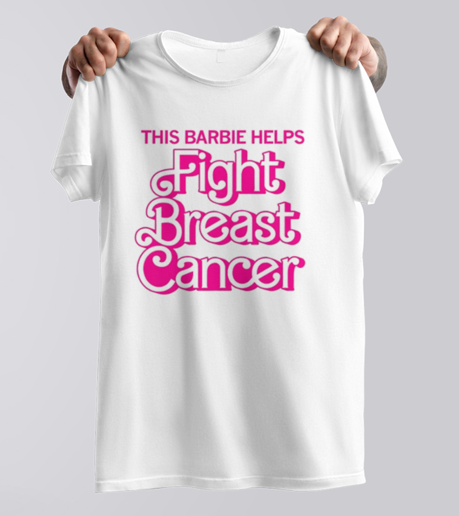 Raygunsite Barbie Breast Cancer Awareness Support T-Shirt