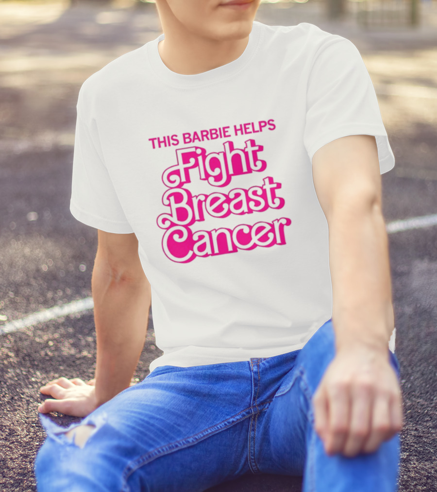 Raygunsite Barbie Breast Cancer Awareness Support T-Shirt