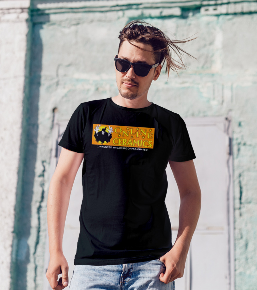 ONLINE CERAMICS HAUNTED WAGON INCORPSE-ORATED T-Shirt