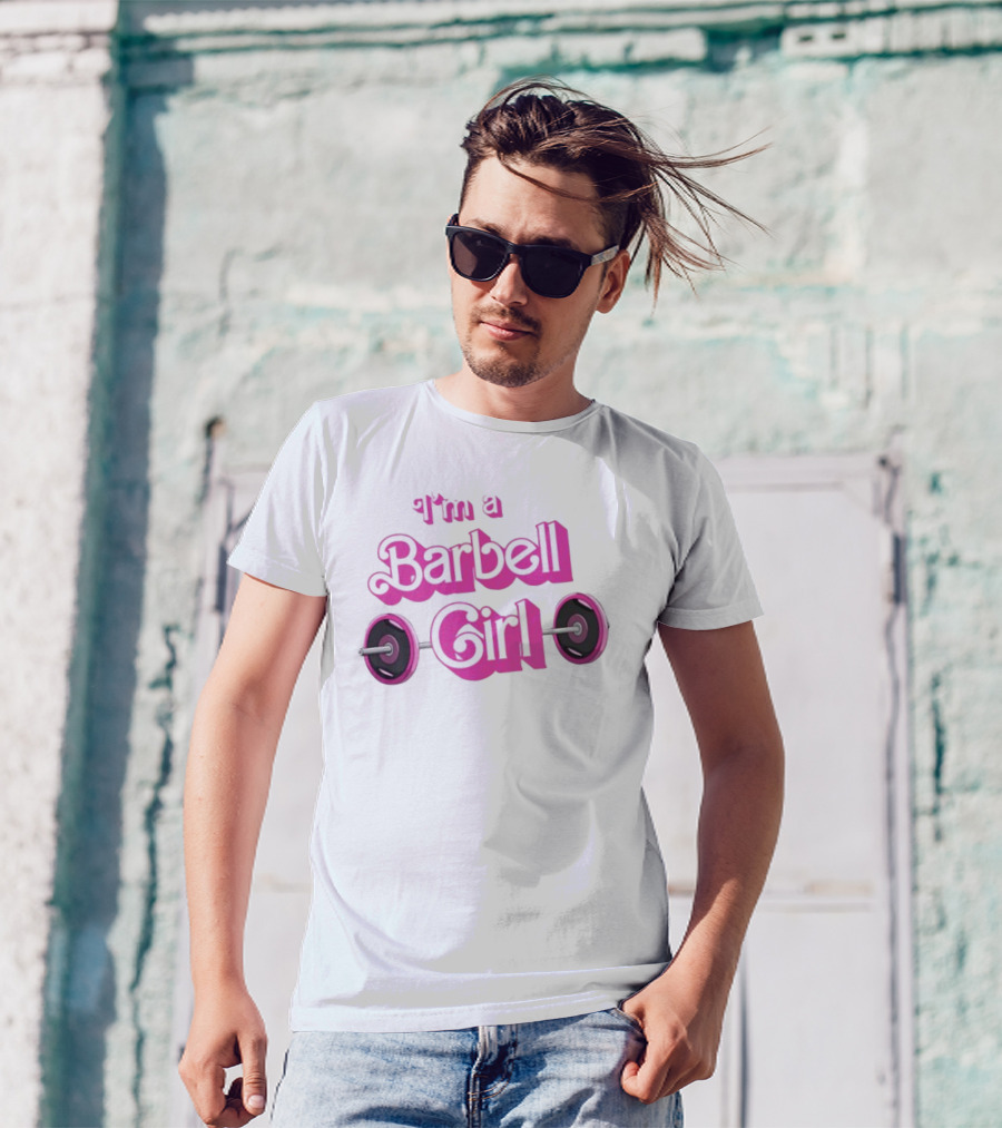 Papa Swolio I'm A Barbell Girl Pink Weightlifting T-Shirt