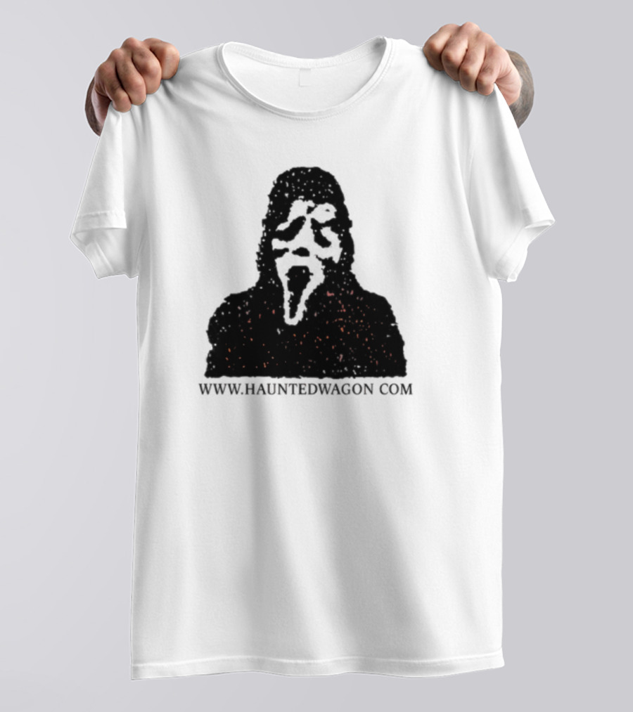 Haunted Wagon Horror Scream Mask Motif Www.hauntedwagon.com T-Shirt