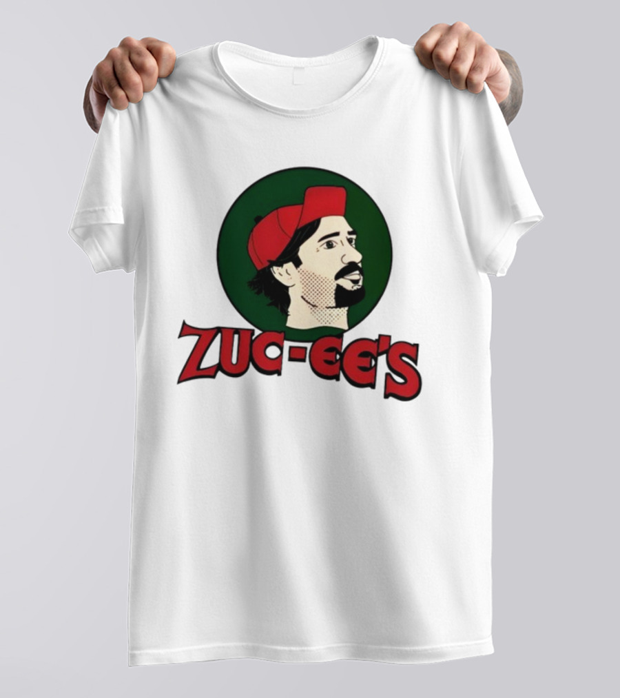 10K Takes Zuc-Ee's Retro Illustration Red Cap Green Circle T-Shirt