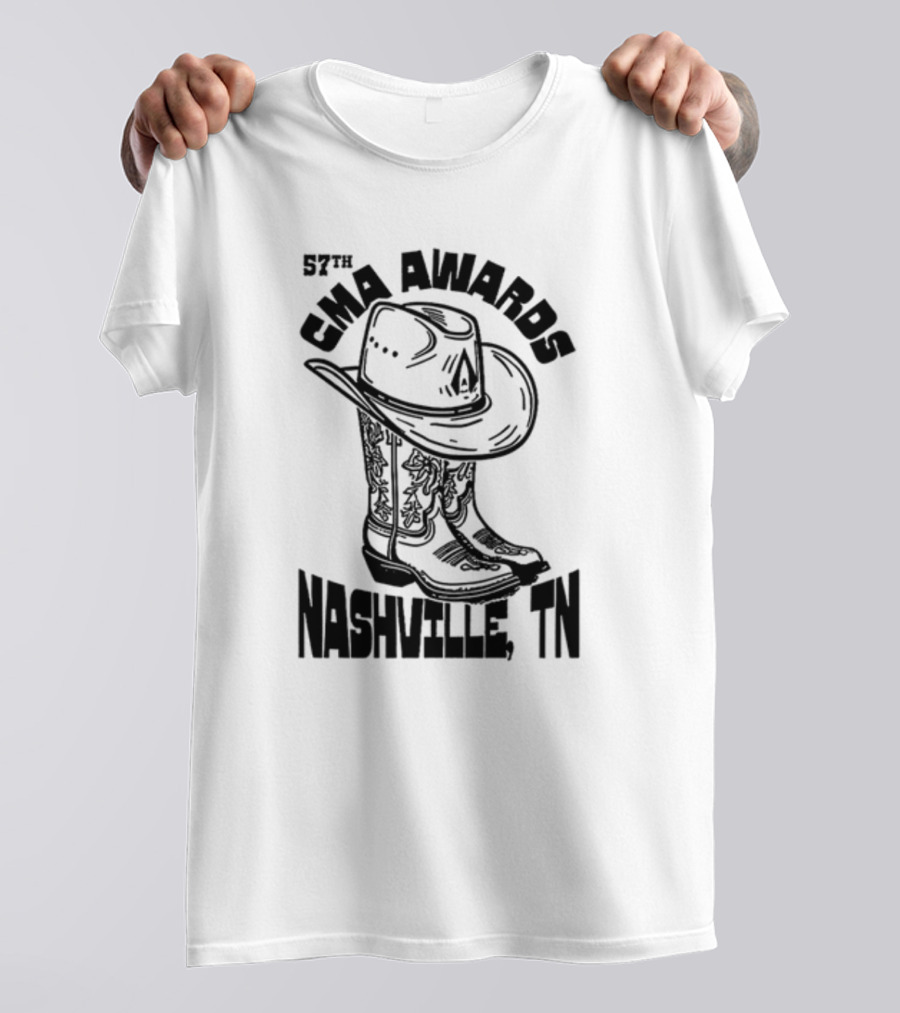 57th CMA Awards Nashville TN Cowboy Hat And Boots T-Shirt