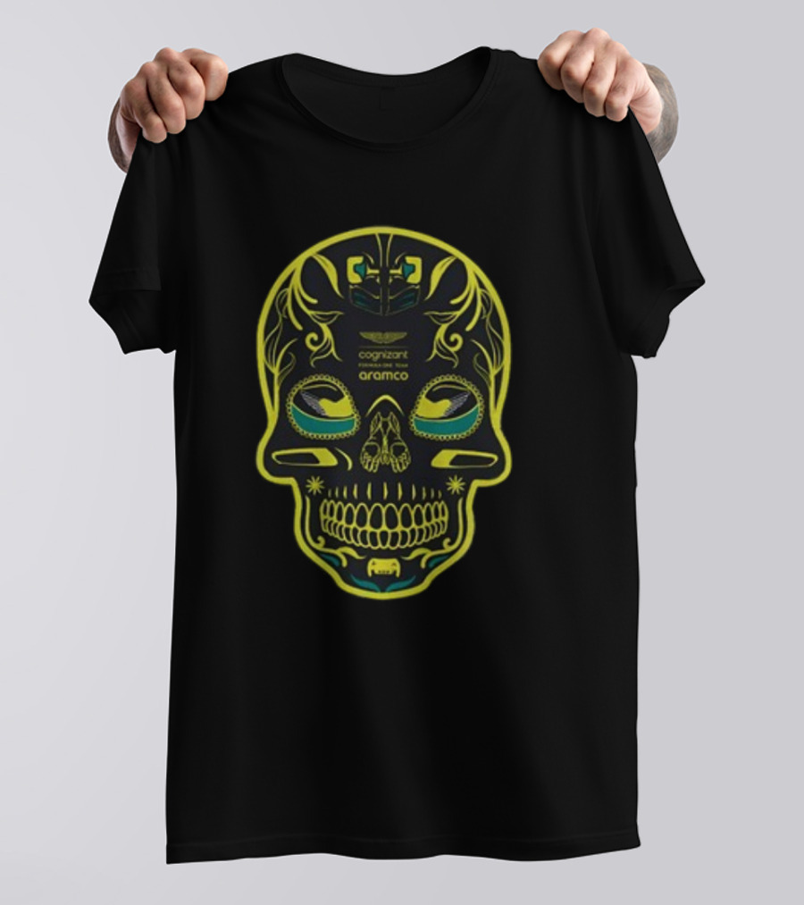 Aston Martin F1 Team Cognizant Aramco Mexico GP Sugar Skull T-Shirt
