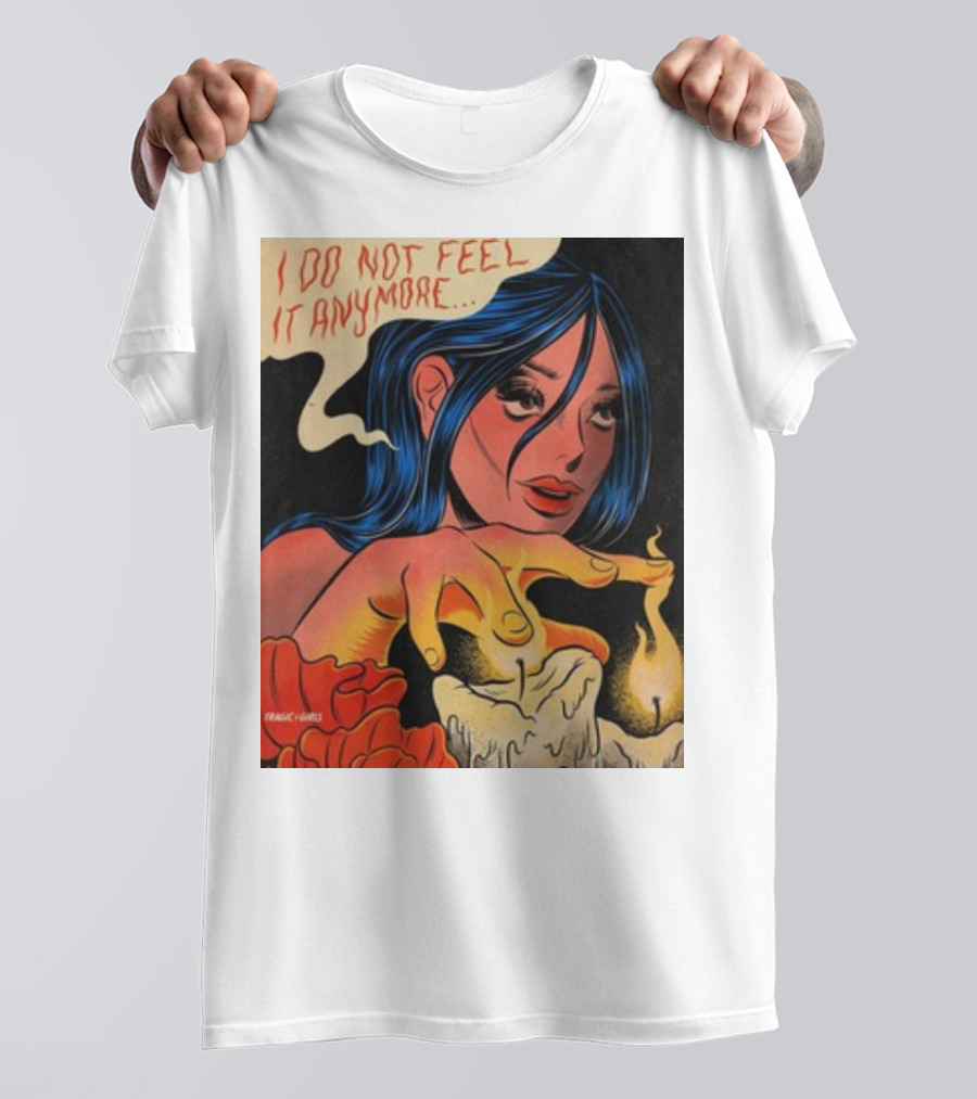 Tragicgirlsco I Do Not Feel It Anymore Blue-Haired Woman With Candles And Roses T-Shirt