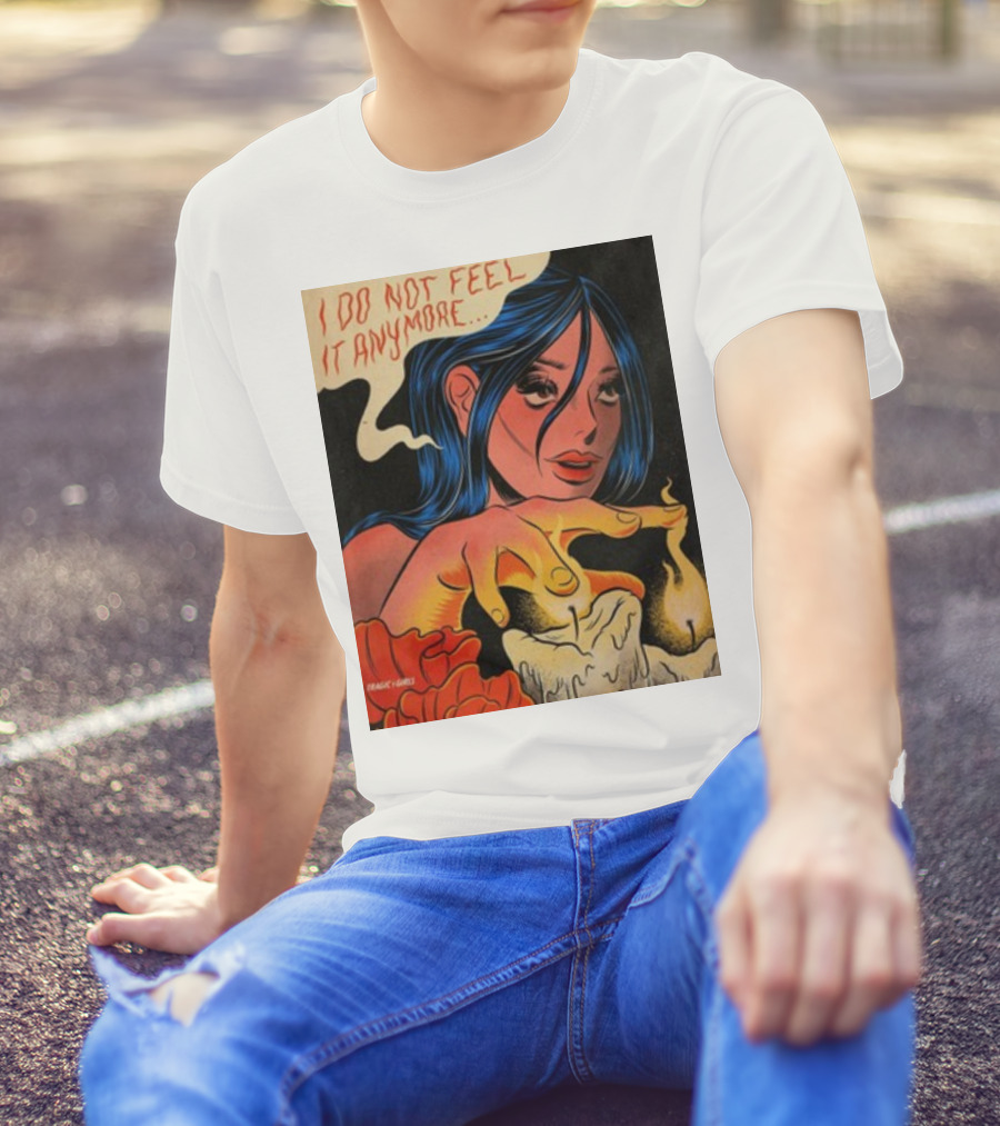 Tragicgirlsco I Do Not Feel It Anymore Blue-Haired Woman With Candles And Roses T-Shirt