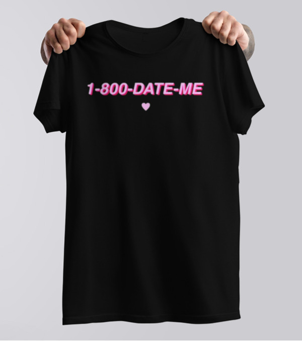 1-800-Date-Me New Pink Heart Retro Style Call Me Romance T-Shirt