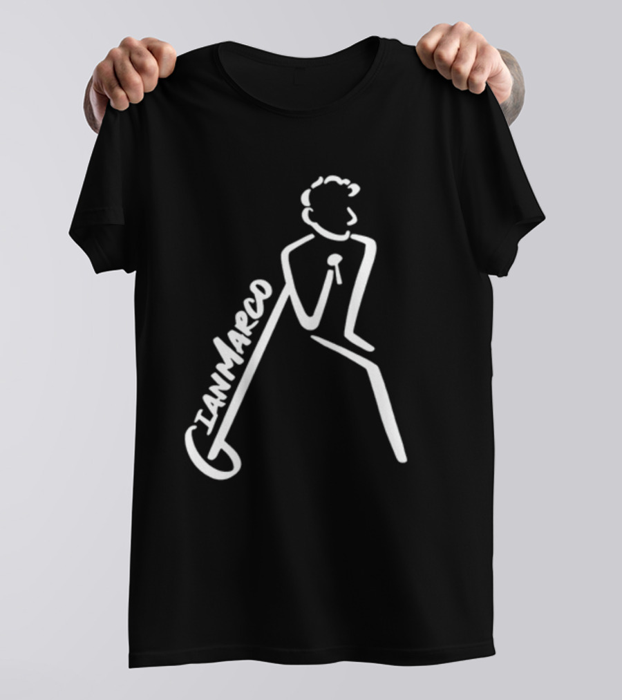 Gianmarco Leaning In GianMarco Microphone Icon Outline T-Shirt
