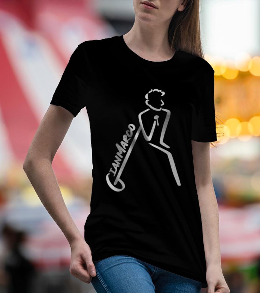 Gianmarco Leaning In GianMarco Microphone Icon Outline T-Shirt