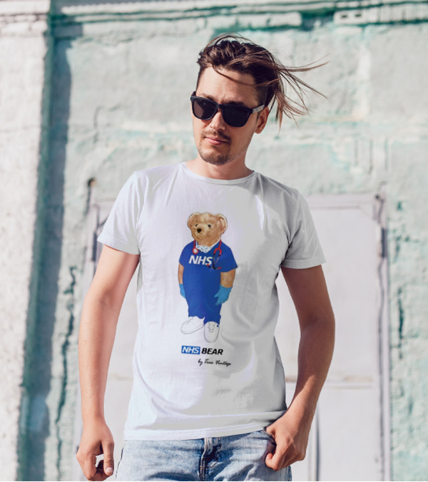 NHS Bear Blue Scrubs With Stethoscope And Gloves T-Shirt