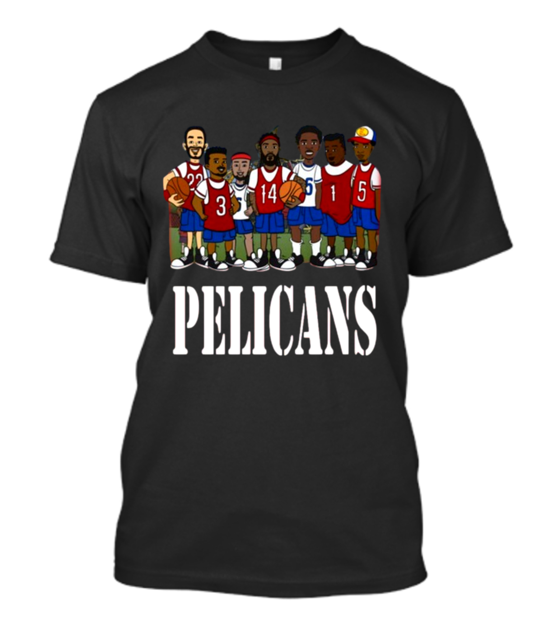 Recess X Pels Pelicans Basketball Cartoon Team T-Shirt