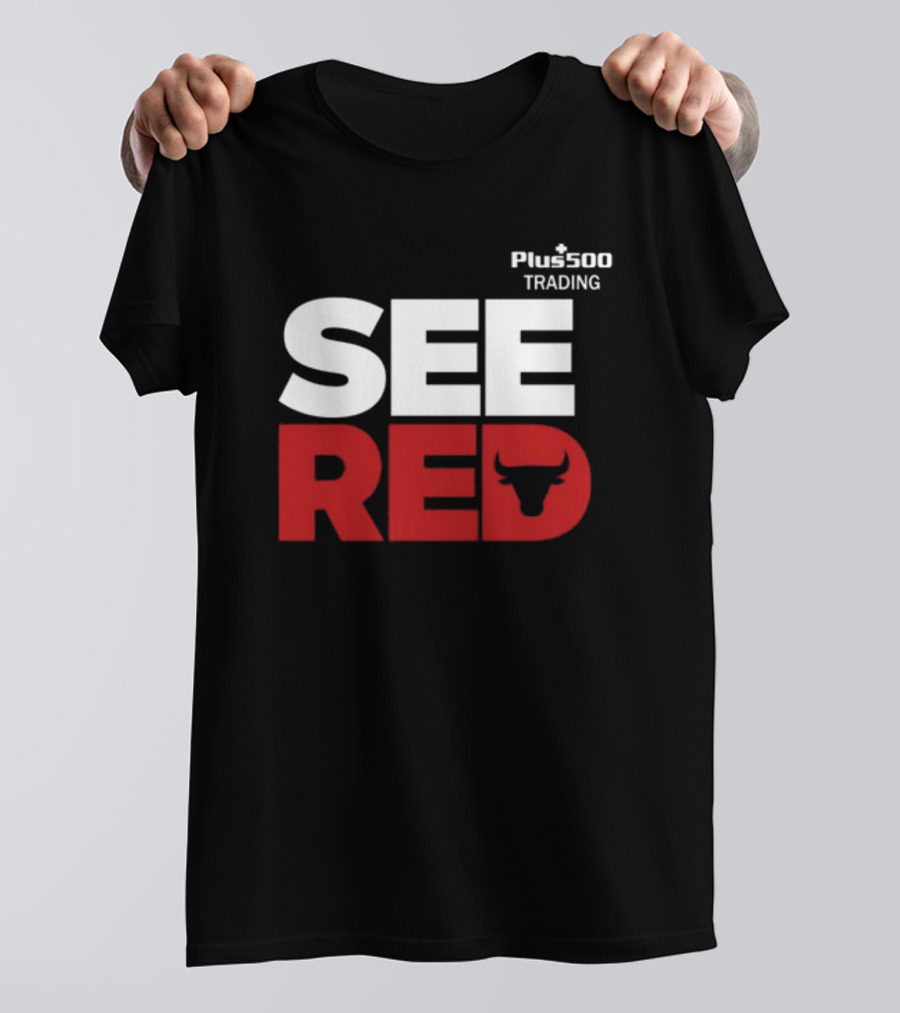 See Red Plus500 Trading Bull Icon T-Shirt