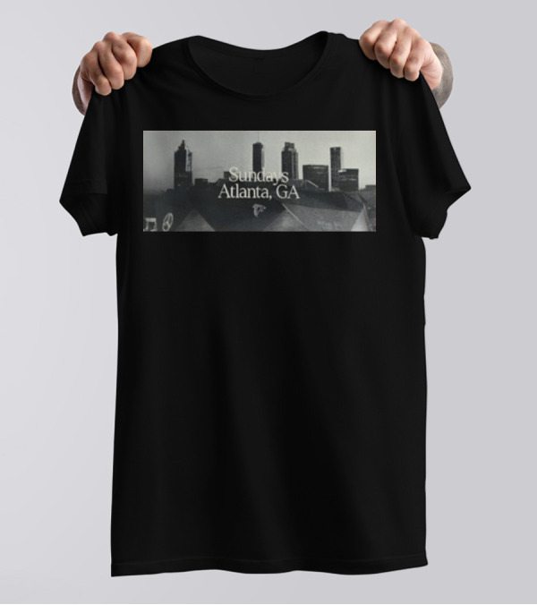Sundays Atlanta GA Skyline With Football Stadium And Cityscape T-Shirt