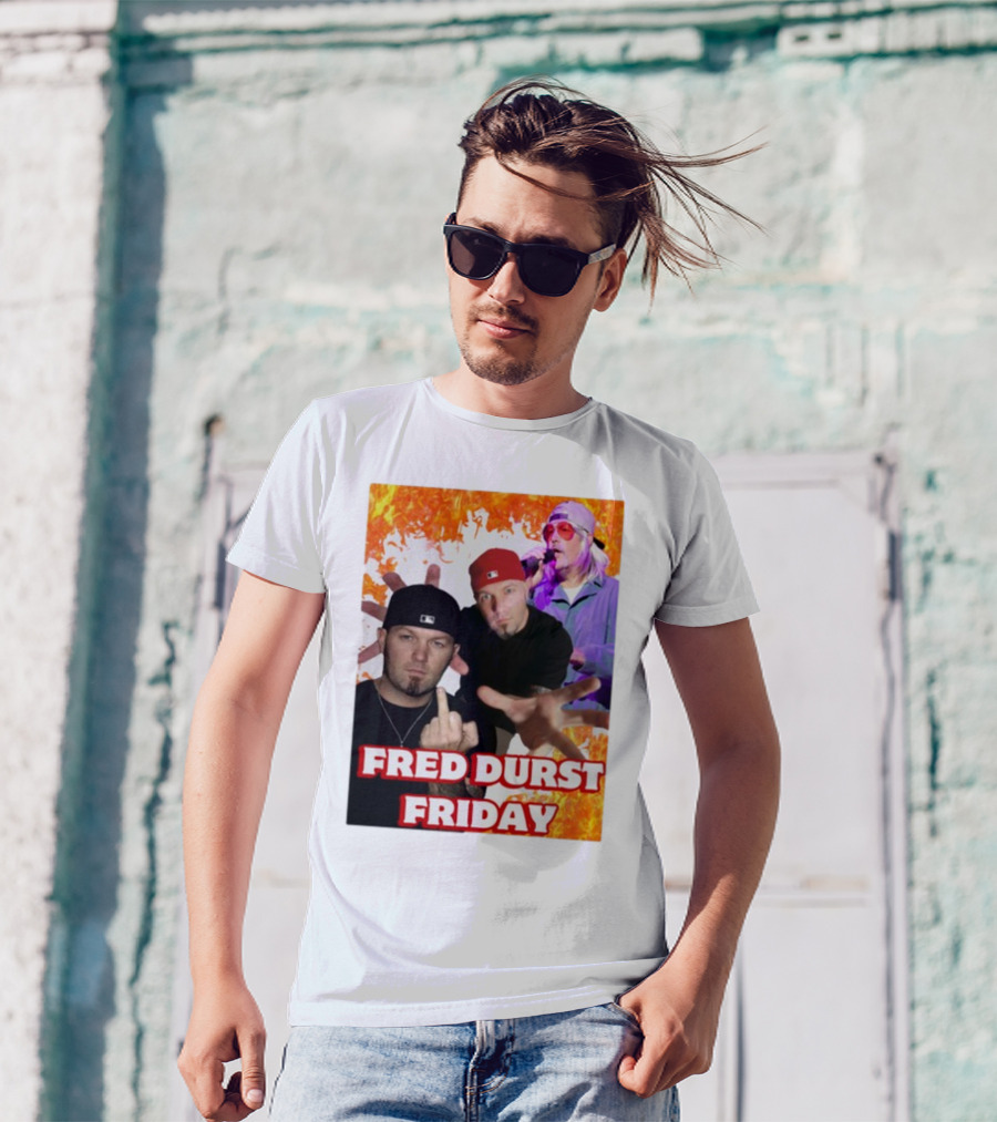 Fred Durst Friday Cringeytees Fire Background T-Shirt