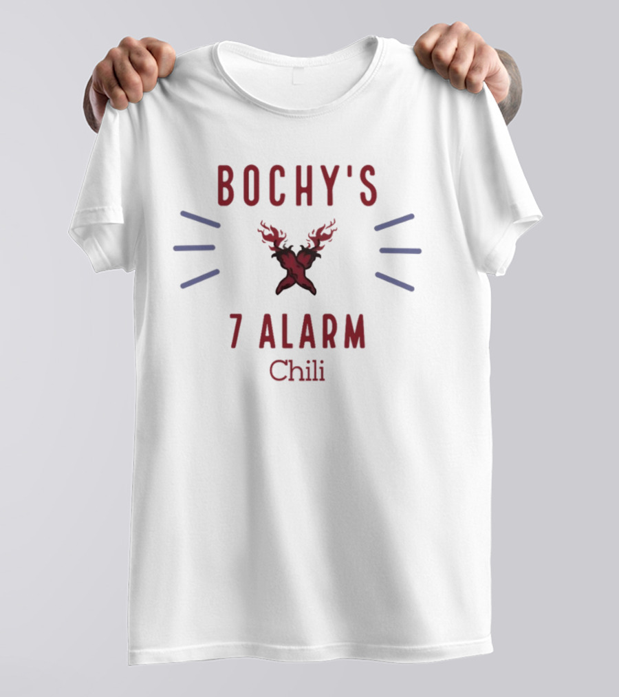Bochy's 7 Alarm Chili With Flaming Peppers T-Shirt