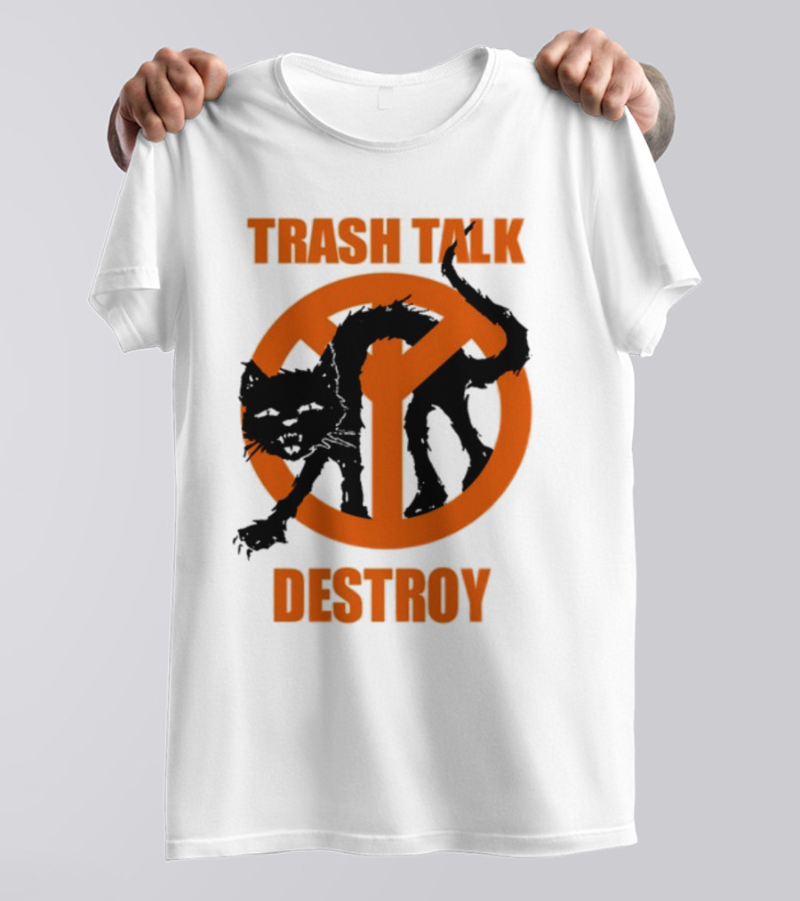 Trash Talk Destroy Cat Peace T-Shirt