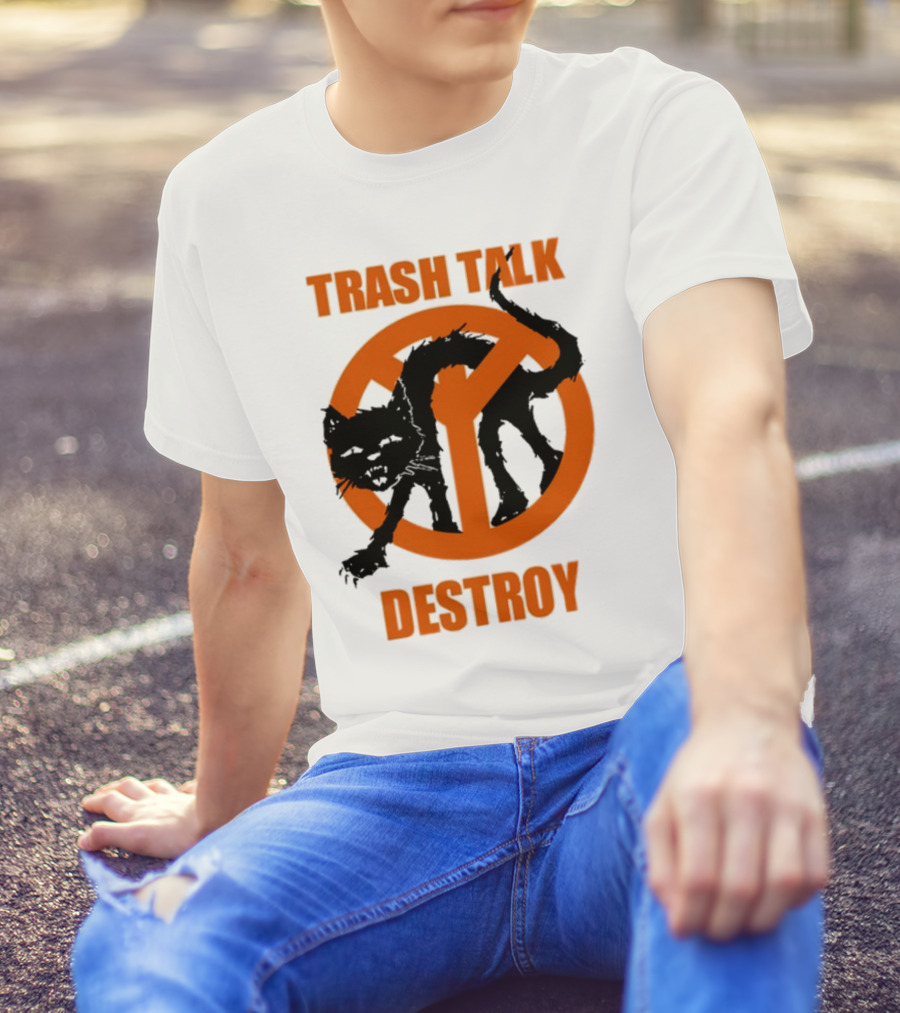 Trash Talk Destroy Cat Peace T-Shirt