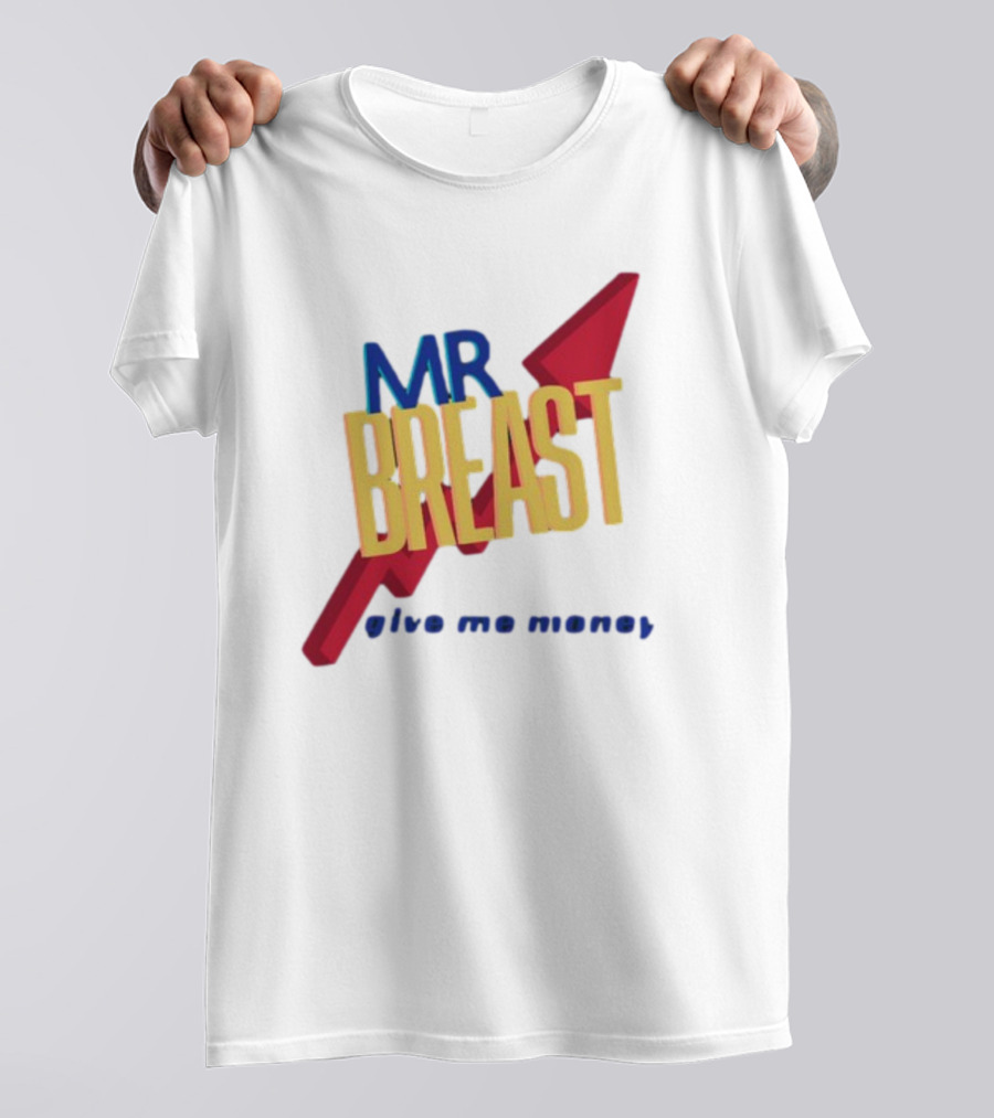 Mr Breast Give Me Money Retro Style Iconic T-Shirt