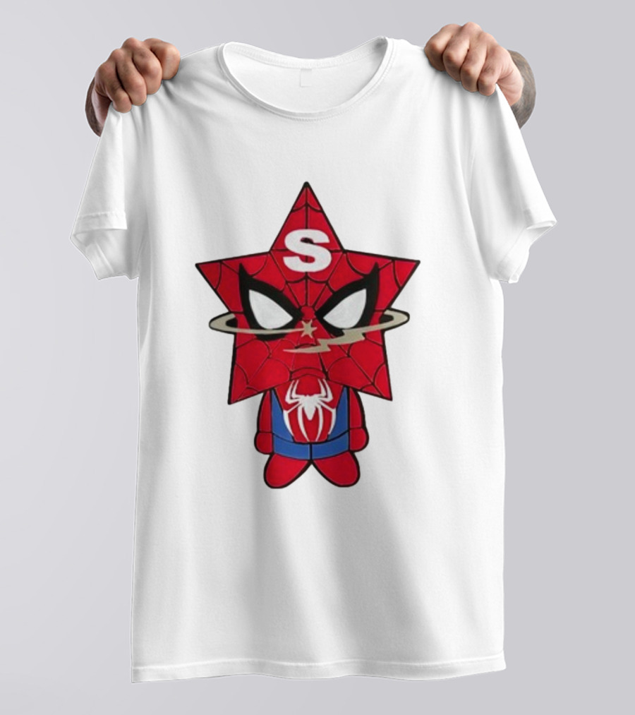 Star Character With Superhero Web Icon And Red Suit T-Shirt