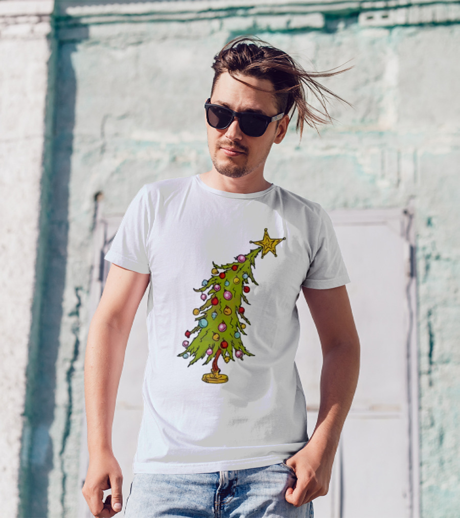 Whimsical Whoville Christmas Tree With Colorful Ornaments And Star Topper T-Shirt