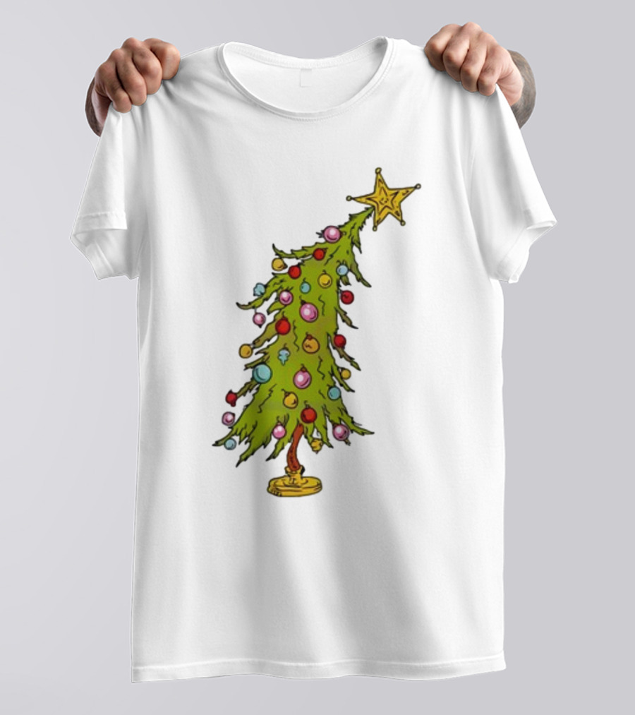 Whimsical Whoville Christmas Tree With Colorful Ornaments And Star Topper T-Shirt