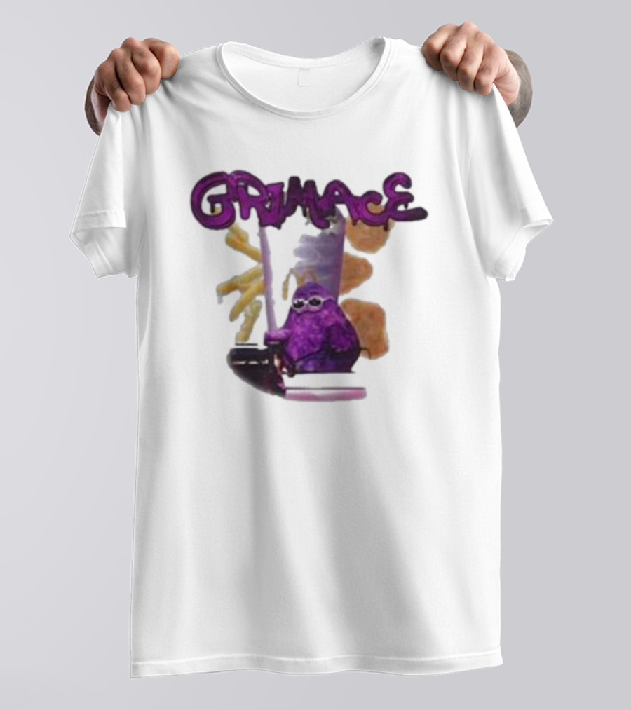 Grimace Giggle Grab Purple Character With Sunglasses T-Shirt