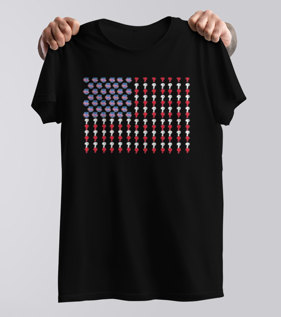 Philadelphia Phillies Liberty Bell USA Flag T-Shirt