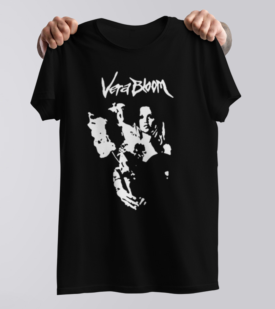 Vera Bloom Monochrome Artistic Fire Flowers T-Shirt