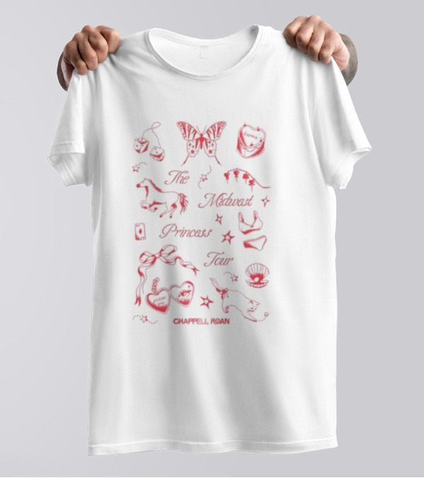 The Midwest Princess Tour Chappell Roan Butterfly Heart Elements T-Shirt