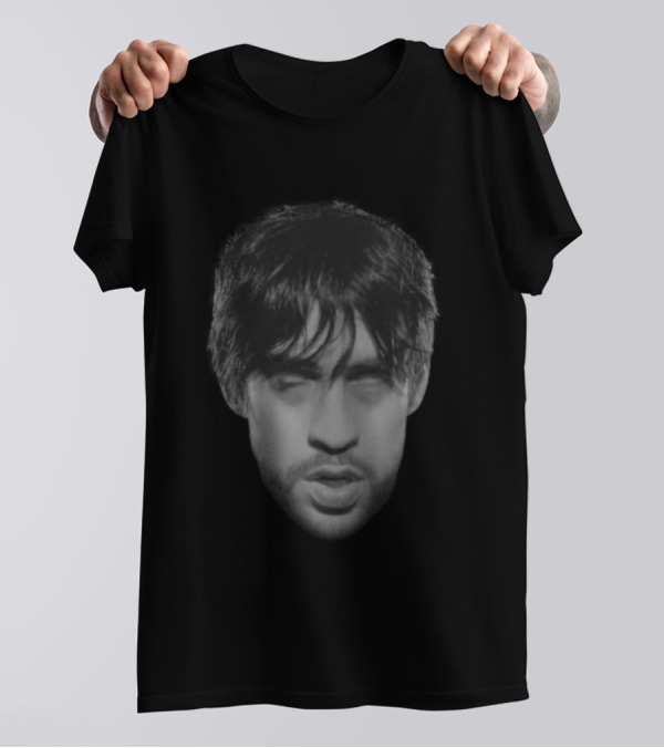 Nadiesabeloquevaapasarmanana Bad Bunny Baticano Monochrome Face T-Shirt