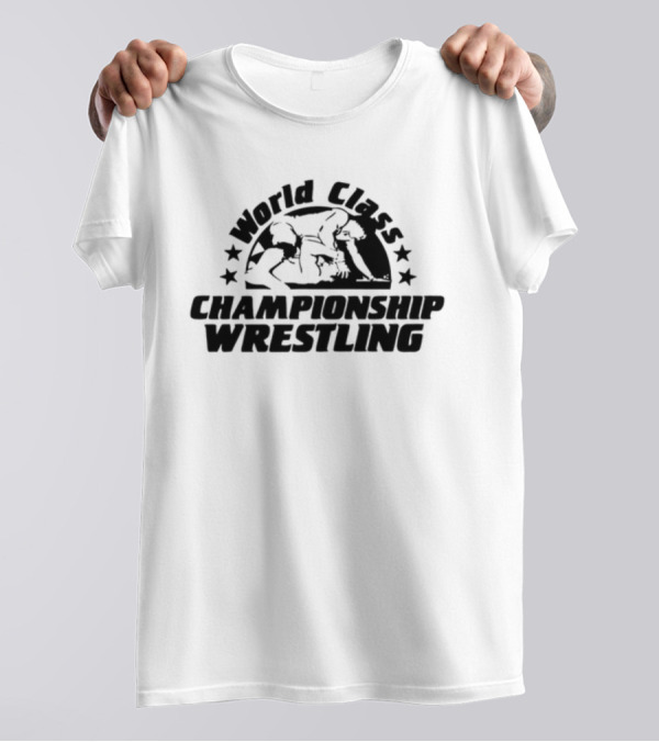 World Class Championship Wrestling Stars Iconic Grappling Scene T-Shirt