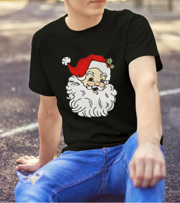 Retro Santa Christmas Holly Jolly Icon 3 4 T-Shirt
