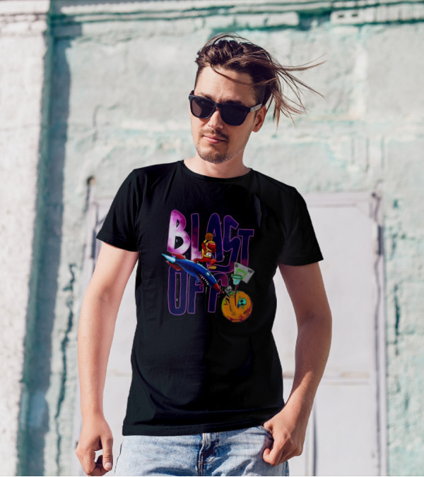 Blast Off Basketball Rocket Dunk Sports Fan T-Shirt