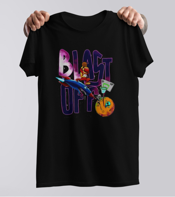 Blast Off Basketball Rocket Dunk Sports Fan T-Shirt