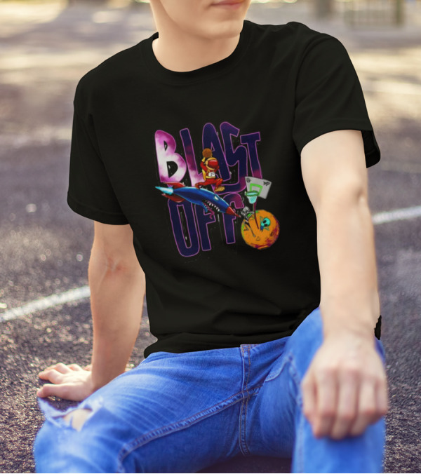 Blast Off Basketball Rocket Dunk Sports Fan T-Shirt