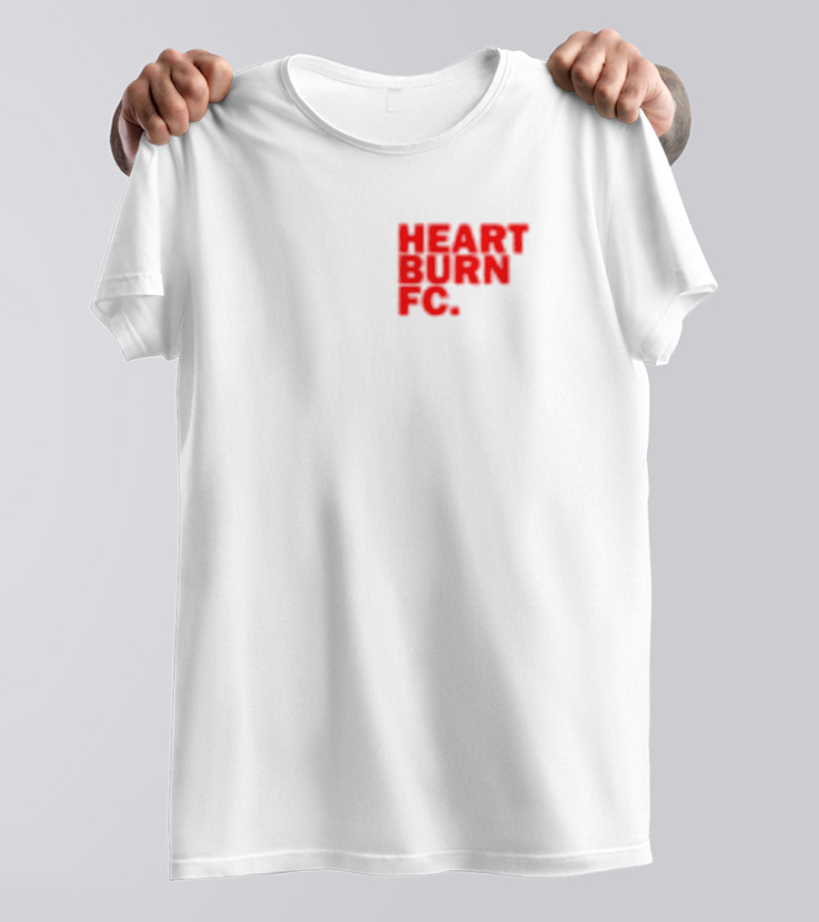 Redmancdesigns Heartburn FC Bold Red Text Minimalist T-Shirt