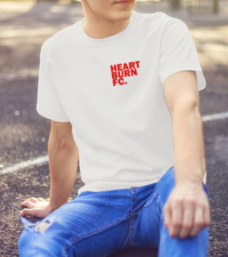 Redmancdesigns Heartburn FC Bold Red Text Minimalist T-Shirt