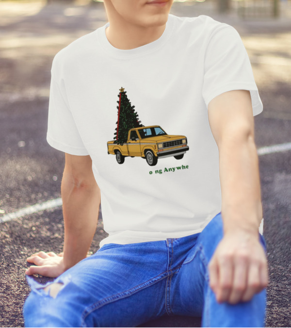 Yellow Truck With Christmas Tree Going Anywhere T-Shirt