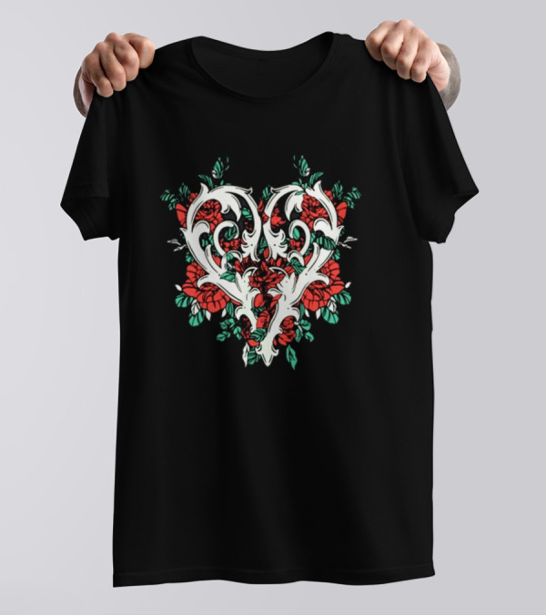 Ricky Olson Gothic Floral Heart T-Shirt