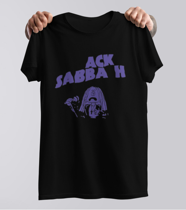 Thornwolfart Ack Sabbath Cartoon Character Holding Microphone T-Shirt