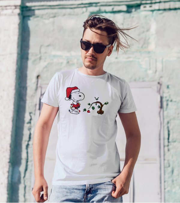 Snoopy Santa Christmas Tree Merry Christmas T-Shirt